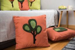 Punch Needle Pillow Cover Embroidered Floral Cushion Cover