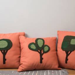 Punch Needle Pillow Cover Embroidered Floral Cushion Cover - thumbnail 3