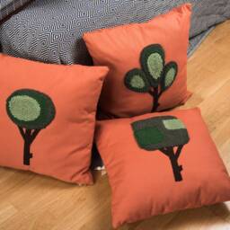 Punch Needle Pillow Cover Embroidered Floral Cushion Cover - thumbnail 2