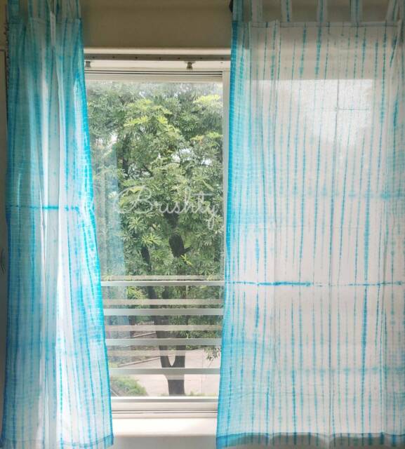 Clearance Sale - Turquoise Tie Dye Curtain Panels, Bohemian Curtains, Boho Decor, Beach Boho Coastal - image 1