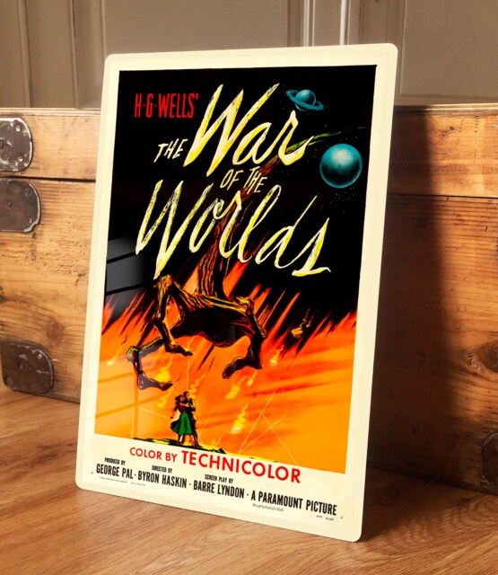 Home Wall Art Print Vintage War Of The Worlds Metal Film Poster Sci Fi Movie Advert Plaque, Waterproof, 200mm X 305mm - image 1