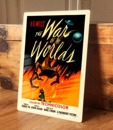 Home Wall Art Print Vintage War Of The Worlds Metal Film Poster Sci Fi Movie Advert Plaque, Waterproof, 200mm X 305mm