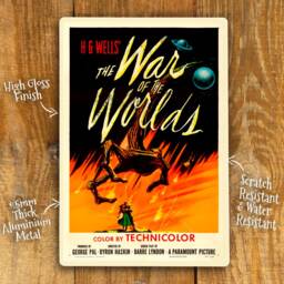 Home Wall Art Print Vintage War Of The Worlds Metal Film Poster Sci Fi Movie Advert Plaque, Waterproof, 200mm X 305mm - thumbnail 2