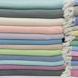 "Turkish Blanket, Turkish Bedspread, Turkish Towel, Throws, Herringbone Blanket, 79"" X 89" - thumbnail 2