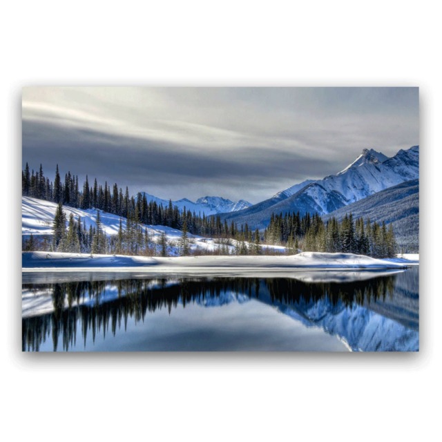 "studio 500 Canvas Wall Art Of The Reflection Glorious Mountains - 48""x32" - image 1