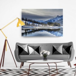 "studio 500 Canvas Wall Art Of The Reflection Glorious Mountains - 48""x32" - thumbnail 3
