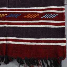 Handmade Red Moroccan Kilim Rug Berber Wool, Tribal Design - 2.7x4.4 Ft - thumbnail 3