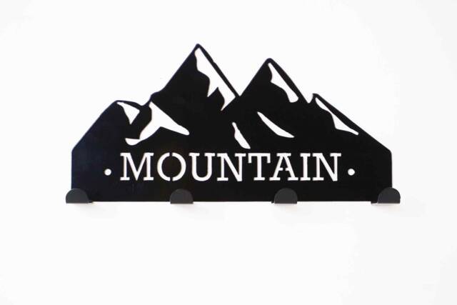 Mountain Wall Key Holder, Powder Coated Steel, Entryway Organizer - image 1