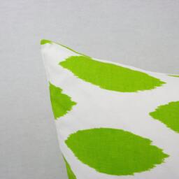Green & White Modern Ikat Geometric Pillow Cover, Handmade, Multiple Sizes, Cotton, Throw Pillow, Accent Shown in 18 X 28 In. Size - thumbnail 3