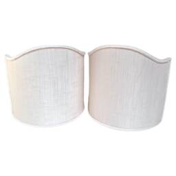 Pair Of Clip-On Shield Shades Rubelli Fabric Ivory Diaspro Pattern Mini Lampshade - Handmade in Italy - thumbnail 2