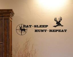 Hunting Wall Decal - Eat Sleep Hunt Repeat Vinyl Lettering Sticker Home Decor Mural Outdoor Hunting Stickers Ac198 - thumbnail 1