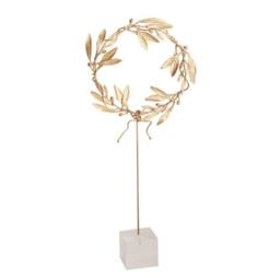 Gold Plated Bronze Olive Branch Wreath, Greek Art Sculpture - thumbnail 1