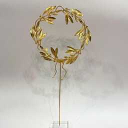 Gold Plated Bronze Olive Branch Wreath, Greek Art Sculpture - thumbnail 2