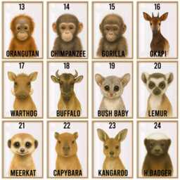 Animal Nursery Prints - Safari Wall Art, Baby Boys Bedroom Decor, Watercolour Print, Girls Room, Kids Playroom - thumbnail 3