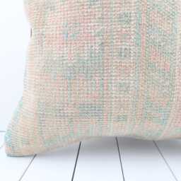 Turkish Kilim Pillow Cover 24x24 Inch Vintage Anatolian Throw - thumbnail 2