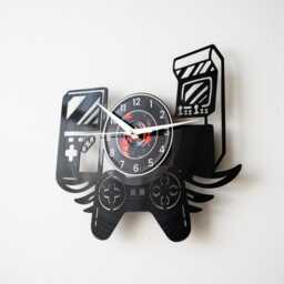 Gamer Vinyl Record Wall Clock, Video Gaming Gifts, Game Room Decor For Boys, Nursery Art, Man Cave Gift Husband - thumbnail 2