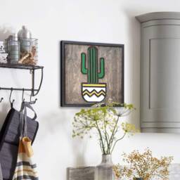 Painting Wood Wall Art, Vertical Decor, Hanging, Housewarming Gift, Set Of 3 - thumbnail 3