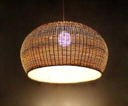 Handwoven Bamboo Pendant Light Flush Mount Ceiling Fixture - 19 - thumbnail 1