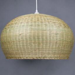 Handwoven Bamboo Pendant Light Flush Mount Ceiling Fixture - 19 - thumbnail 3