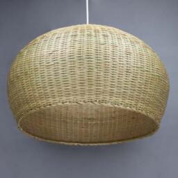 Handwoven Bamboo Pendant Light Flush Mount Ceiling Fixture - 19 - thumbnail 2