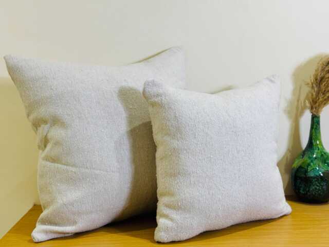 Cream Modern Cotton Cushion Plain Blanket Moroccan Pillow Cover - image 1