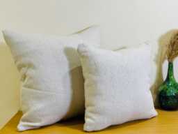 Cream Modern Cotton Cushion Plain Blanket Moroccan Pillow Cover - thumbnail 1