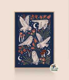 Owlsfine Art Print - Woodland Country Decor Interior Decor- Sustainable Gifting - thumbnail 1