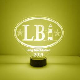 Long Beach Night Light, Custom Engraved Personalized Free, 16 Color Options With Remote Control - thumbnail 4