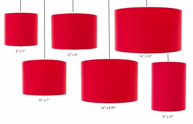 Red Cotton Drum Lampshade, Handmade in Uk, Bold Home Decor, Colourful - image 1