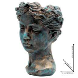 Antique Bronze Goddess Bust Garden Planter - Luxury Urn - thumbnail 4