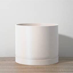 "Minimalist Planter With Drainage & Saucer in White, Unique & Modern 3D-Printed Plant Pot, Sizes 4"" 5"" 6"" 7"" 8" - thumbnail 3