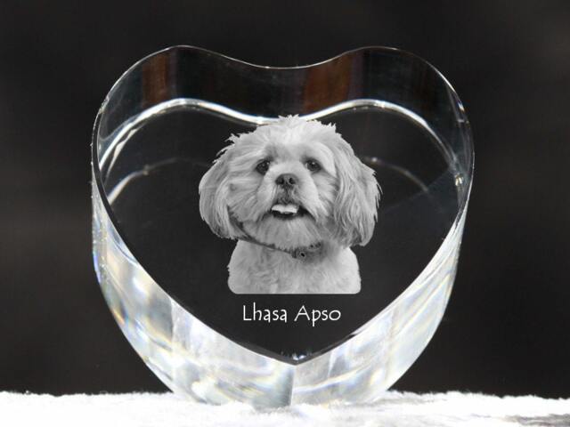 Lhasa Apso, Crystal Heart With Dog, Souvenir, Decoration, Limited Edition, Collection - image 1
