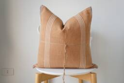 Brown Tribal Hemp Hand Woven Natural Dye Color Hmong Lumbar Pillow Cover - thumbnail 1