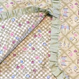 Sale Dragonfly Tenderberry Baby Crib Quilt, Discount, Assembled To Quilt Or Tie, Ruffled Edge, Green Pink Blue Purple Blanket, Flannel Black - thumbnail 3