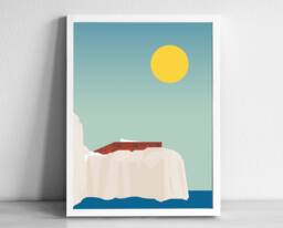 Villa Malaparte Capri Italy Modern Architecture Art Print - Graphic Illustration Abstract Poster - thumbnail 1