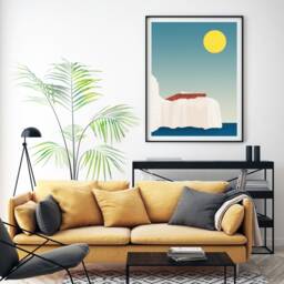 Villa Malaparte Capri Italy Modern Architecture Art Print - Graphic Illustration Abstract Poster - thumbnail 2