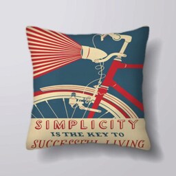 Simplicity Is The Key To Successful Living Bike Bicycle -Cushion Cover Case Or Stuffed With Insert - thumbnail 1
