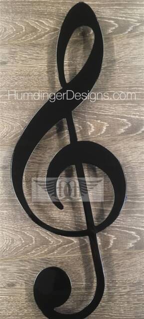 Metal Music Note Wall Art - Treble Clef Eighth Set - image 1