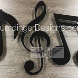 Metal Music Note Wall Art - Treble Clef Eighth Set - thumbnail 2