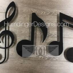 Metal Music Note Wall Art - Treble Clef Eighth Set - thumbnail 4