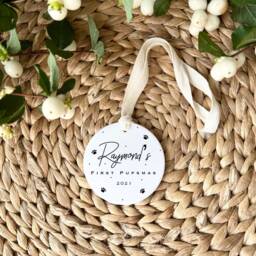 Personalised Dog's 1st Christmas Decoration - New Puppy Gift First Decoration - thumbnail 3