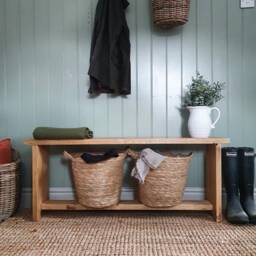 Rustic Reclaimed Wooden Bench/Hall Farmhouse Hand Crafted - thumbnail 2