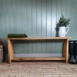 Rustic Reclaimed Wooden Bench/Hall Farmhouse Hand Crafted - thumbnail 3