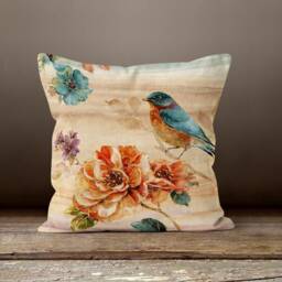 Turquoise Brown Cushion Cover/Art Deco Pillow Case/Home Decor Housewarming Decorative Throw Top/Floral Summer Trend - thumbnail 3