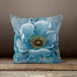 Turquoise Brown Cushion Cover/Art Deco Pillow Case/Home Decor Housewarming Decorative Throw Top/Floral Summer Trend - thumbnail 2
