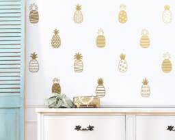 Pineapple Wall Decals - Vinyl Decals, Hand-Drawn Patterned Modern Unique Decor, Decal, Sticker - thumbnail 1