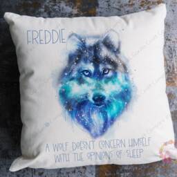 Wolf Cushion, Pillow, Gift, Warrior Gift, Gift For Her, Strength Of Wolf, Wolf, Female Birthday, Fight Like Warrior - thumbnail 3