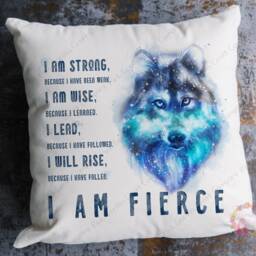 Wolf Cushion, Pillow, Gift, Warrior Gift, Gift For Her, Strength Of Wolf, Wolf, Female Birthday, Fight Like Warrior - thumbnail 2