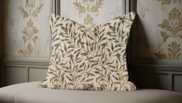 William Morris Bough Linen Cushion, Handmade Pillow, Decorative Scatter Arts & Crafts Sofa Cushion - image 1