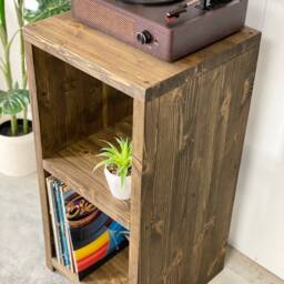 Hast // Scandinavian Style Modern Wood Double Vinyl Storage Record Player Unit - thumbnail 3